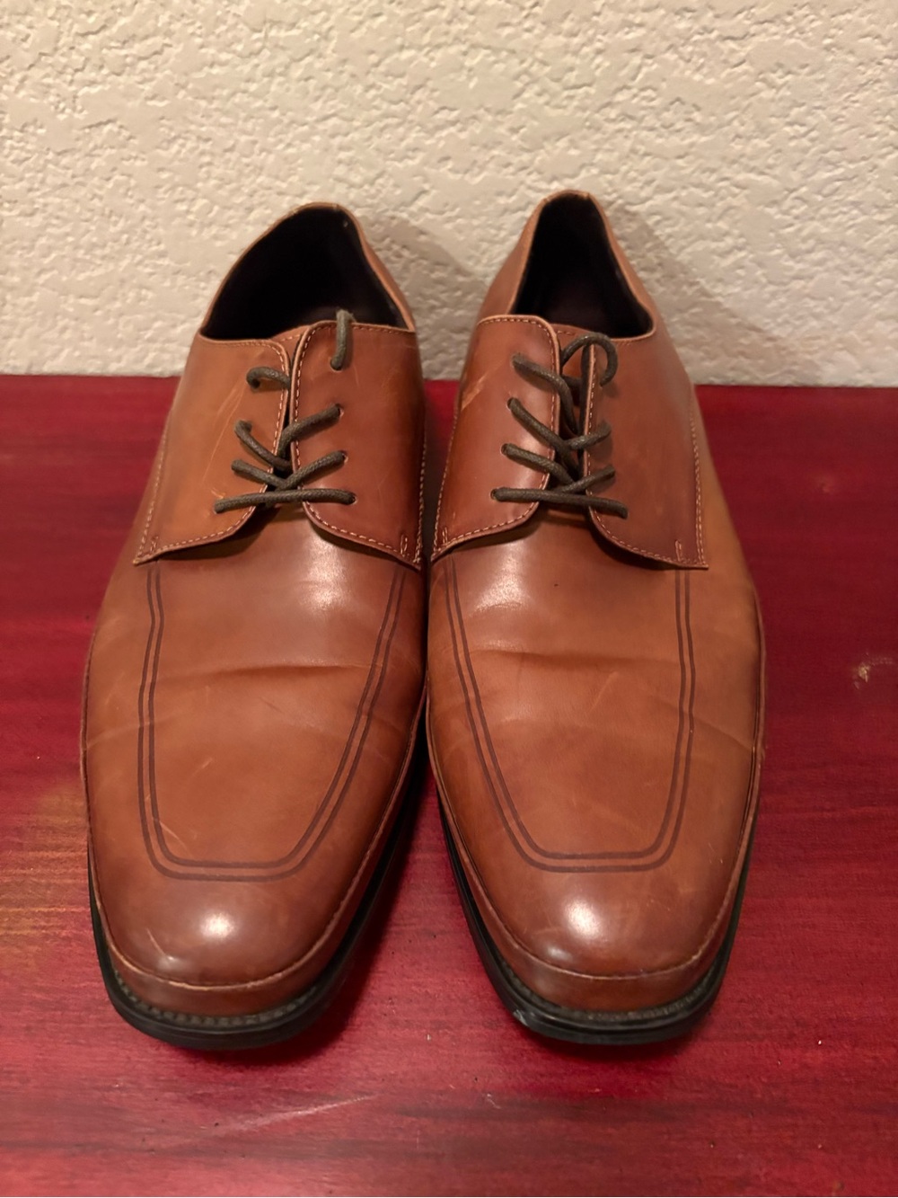 Men's Brown Leather Dress Shoes - Classic Lace-Up